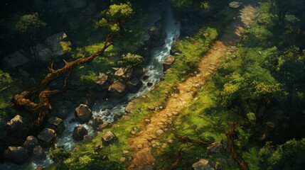 Poster - Generative AI Overhead Forest Trail