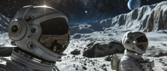 A virtual reality space academy on the moon, training the next generation of astronauts in simulated extraterrestrial missions