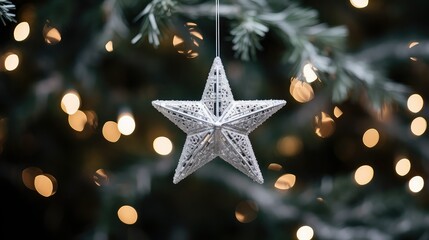 ornament silver sparkle star