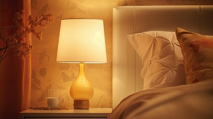 Canvas Print - bedroom blurred interior gold