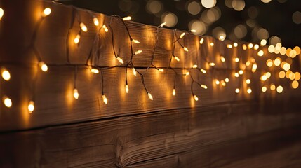 Wall Mural - rustic bokeh string lights