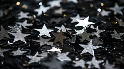 Sticker - table black and silver stars