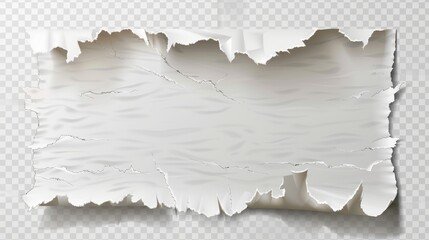 Poster - An illustration of ripped white pages, broken album pages, used notebooks, waste material for recycling, and tattered documents.