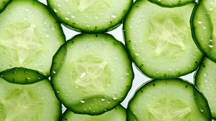 Canvas Print - shot slice cucumber background