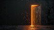 Open door with light, representing asylum and refuge, isolated background, space for text