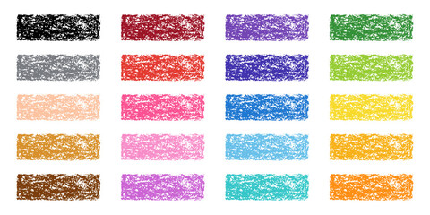 Wall Mural - Set of Design Elements Colorful Rectangular Doodles of Different Colors Isolated on White Background. Style of Children's Drawing.