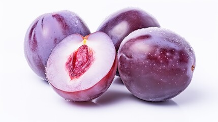 Canvas Print - fruit cut plum isolated