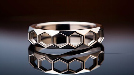 Sticker - intricate silver hexagon