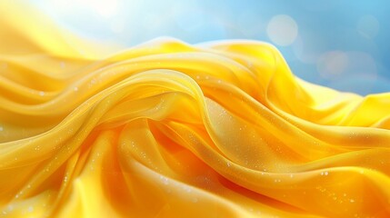 Poster - Abstract yellow and blue background, yellow fabric on blue background