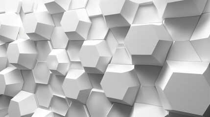 Sleek Simplicity: Abstract White Hexagon Background