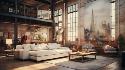 Wall Mural - focus blurred interior design loft