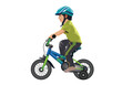 Boy riding bicycle color vector for background design.