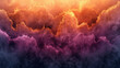 A colorful cloud with a purple and orange hue