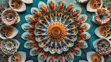 Intricate Paper Mandala Design With Intricate Patterns And Symbols
