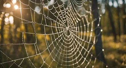 Spider web in the forest.	
