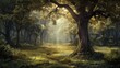 Everlasting peace portrayed in the quiet solitude of a forest glade