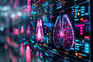 Poster - Advanced Medical Imaging Technology Display with Digital Lung Visualization