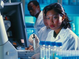 Aufkleber - Diverse Team of Scientists Conducting Research in Modern Laboratory