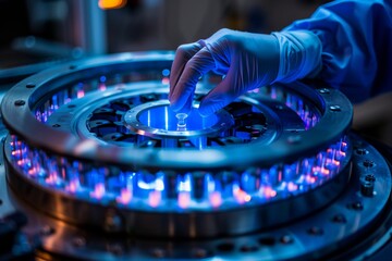Aufkleber - Professional Female Scientist Conducting Research in Modern Laboratory