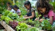 © Ryzhkov - Young Girls of Diverse Ethnicities Engaged in Urban Gardening Activity