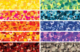 Fototapeta Nowy Jork - Colorful lenses or confetti web banners set. 10 commercial backgrounds. Hand drawn vector marketing collection IV.