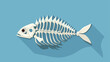 Fish bone icon white isolated on blue background ve