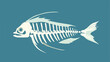 Fish bone icon white isolated on blue background ve