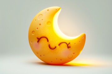 Wall Mural - An  illustration of a happy cute moon
