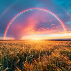  Rainbow with sunset