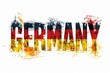 Illustration des Wortes GERMANY in den Deutschen Nationalfarben 