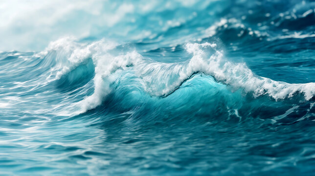 Abstract water ocean wave, blue, aqua, teal texture. Blue and white water wave web banner Graphic Resource as background for ocean wave abstract. Backdrop for copy space text