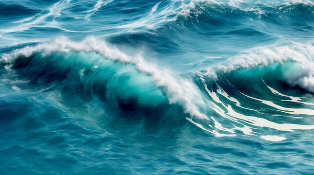 Abstract water ocean wave, blue, aqua, teal texture. Blue and white water wave web banner Graphic Resource as background for ocean wave abstract. Backdrop for copy space text