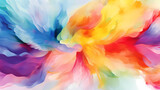 Fototapeta Tęcza - Vibrant Abstract Color Explosion in Watercolor Style