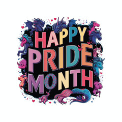 Wall Mural - Pride Month and Day T-shirts design concept. Pride day lettering. Pride day typography