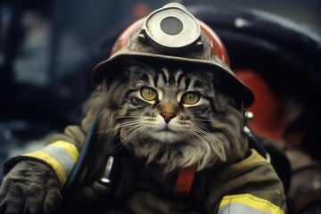a fireman cat will always come to the rescue