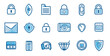 Digital Security and Privacy Icon Set isolated on transparent background