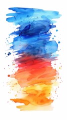 Poster - A painting of a rainbow with splatters of paint