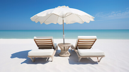 Poster - beach with trees and sky.