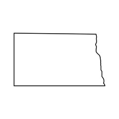 Canvas Print - North dakota outline map