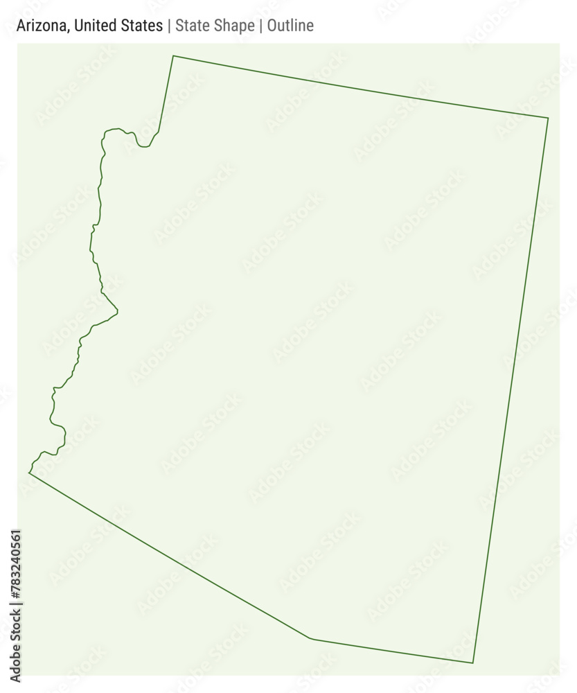 Arizona, United States. Simple vector map. State shape. Outline style ...