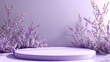 
Lavender Podium Purple Background Spring Flower Lavender Display Plant Crystal Backdrop