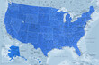United States - Highly Detailed Vector Map of the USA. Ideally for the Print Posters. Blue Spot Relief Topographic
