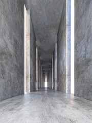 Wall Mural - abstract concrete hallway with natural light