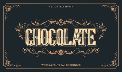 Luxury editable label text style and ornaments