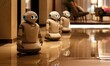 © goami - cute domestic robots assistants, robotic technology in everyday life concept