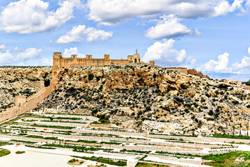 Wall Mural - Views of the Walls of San Cristobal Hill in front of the Alcazaba of Almeria, Spain	