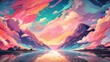 painting of the sun sea, sky, water, ocean, nature, landscape, sunset, cloud, clouds, sun, abstract, horizon, summer, blue, wave, light, color, beauty, illustration, day, sunrise, reflection, beach, r