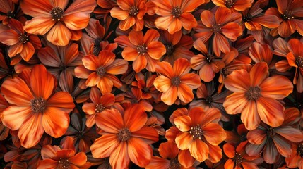 Aufkleber - Vibrant orange flowers in a scenic field. Perfect for nature or floral backgrounds