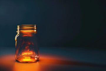 Aufkleber - A lit candle inside a glass jar, perfect for adding warmth and ambiance to any setting