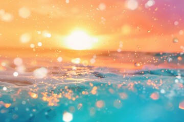 Poster - A beautiful sunset over the calm ocean. Perfect for travel and nature concepts
